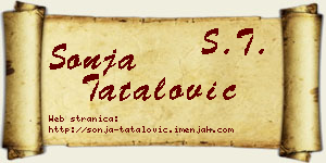 Sonja Tatalović vizit kartica